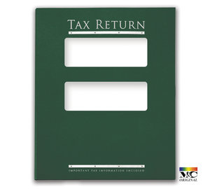 Image for item #12-345b: TotalTax Folder: Tax Return Embossed and Foil Center Cut Top Tab - Green - Item: #12-345b