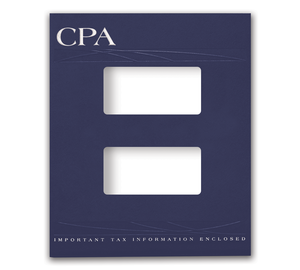 Image for item #12-450a: InTax Folder: CPA Embossed and Foil Center Cut Hidden Staple Tab - Navy