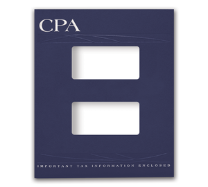 Image for item #12-450a: InTax Folder: CPA Embossed and Foil Center Cut Hidden Staple Tab - Navy - Item: #12-450a