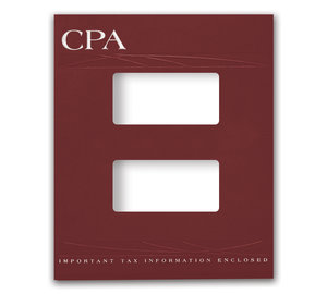 Image for item #12-465a: InTax Folder: CPA Embossed and Foil Center Cut Hidden Staple Tab - Burgundy - Item: #12-465a