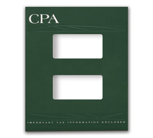 Image for item #12-485a: InTax Folder: CPA Embossed and Foil Center Cut Top Tab - Green