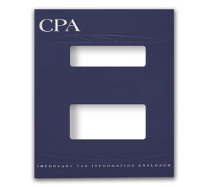 Image for item #12-750a: MultiTax Folder: CPA Embossed and Foil Center Cut Hidden Staple Tab - Navy - Item: #12-750a