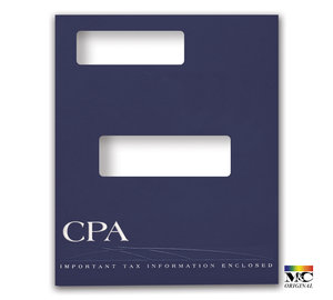 Image for item #12-810a: ProTax Folder: CPA Embossed and Foil Return Cut Top Tab - Navy
