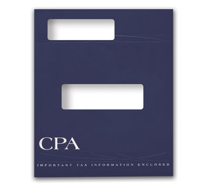 Image for item #12-810a: ProTax Folder: CPA Embossed and Foil Return Cut Top Tab - Navy