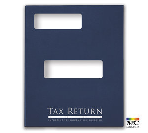 Image for item #12-810b: ProTax Folder: Tax Return Embossed and Foil Return Cut Top Tab - Navy - Item: #12-810b