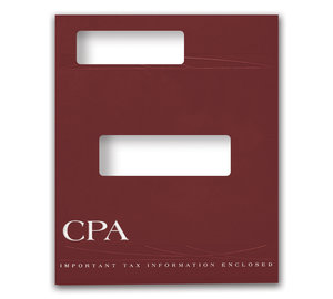 Image for item #12-825a: ProTax Folder: CPA Embossed and Foil Return Cut Hidden Staple Tab - Burgundy - Item: #12-825a