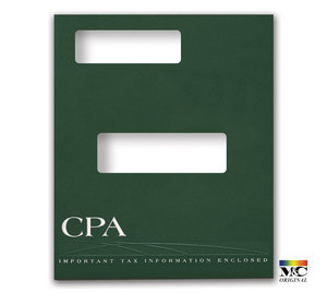 Image for item #12-845a: ProTax Folder: CPA Embossed and Foil Return Cut Top Tab - Green
