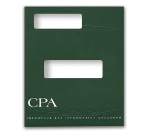 Image for item #12-845a: ProTax Folder: CPA Embossed and Foil Return Cut Top Tab - Green
