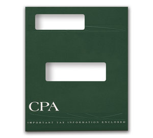 Image for item #12-845a: ProTax Folder: CPA Embossed and Foil Return Cut Top Tab - Green - Item: #12-845a