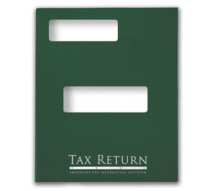 Image for item #12-845b: ProTax Folder: Tax Return Embossed and Foil Return Cut Top Tab - Green - Item: #12-845b