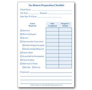 Image for item #16-630: Tax Return Checklist POST-ITs 4" X 6" - Item: #16-630