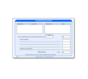 Image for item #19-000: Tax Preparation Invoice Pad