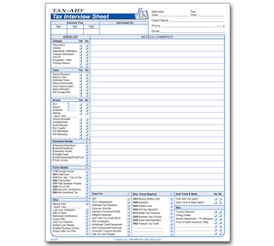 Image for item #22-000: Tax Interview Sheet Pad - Item: #22-000