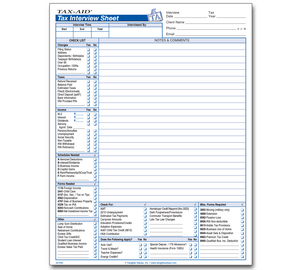 Image for item #22-000: Tax Interview Sheet Pad