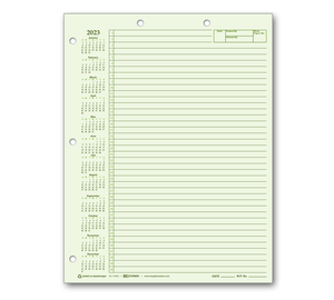 Image for item #24-110GC: Letter Size Green 2023 Calendar Writing Pad