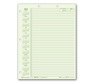 Image for item #24-110GC: Letter Size Green 2024 Calendar Writing Pad