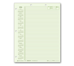 Image for item #24-110GC: Letter Size Green 2026 Calendar Writing Pad