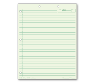 Image for item #24-110GH: Letter Size Green Divided Writing Pad