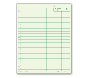 Image for item #24-110GV: Letter Size Green Four Column Writing Pad - Item: #24-110GV