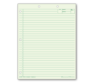 Image for item #24-110GW: Letter Size Green Wide Ruled Writing Pad - Item: #24-110GW