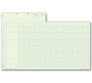 Image for item #24-111317G: 17 x 11 13-Column Workpaper - Green - Item: #24-111317G