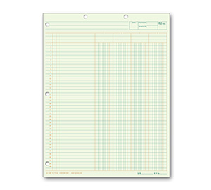 Image for item #24-114G: Letter Size 4-Column Workpaper - Green