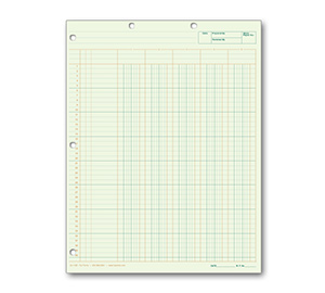 Image for item #24-115G: Letter Size 5-Column Workpaper - Green