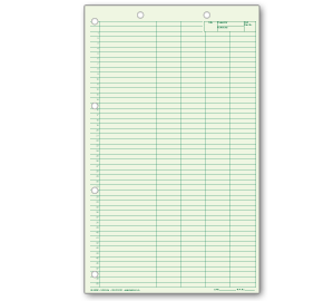Image for item #24-140GV: Legal Size Green Four Column Writing Pad