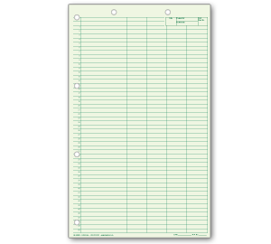 Image for item #24-140GV: Legal Size Green Four Column Writing Pad - Item: #24-140GV