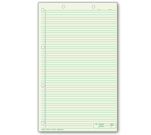 Image for item #24-140LHG: Legal Size Green Writing Pad (Bottom Heading) - Item: #24-140LHG