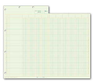 Image for item #24-1410G: Legal Size 10-Column Workpaper – Green