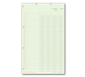 Image for item #24-144Gx: Legal Size 4-Column Workpaper – Green - Item: #24-144Gx