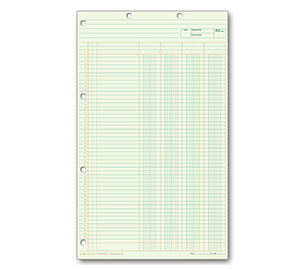 Image for item #24-144Gx: Legal Size 4-Column Workpaper – Green