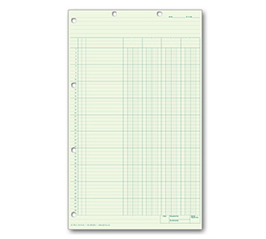 Image for item #24-144LH: Legal Size 4-Column Workpaper – Green (Bottom Heading)