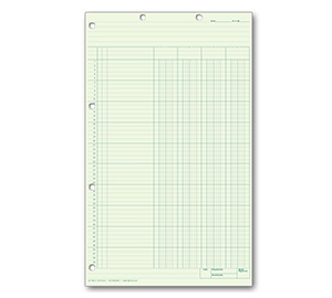 Image for item #24-144LH: Legal Size 4-Column Workpaper – Green (Bottom Heading)