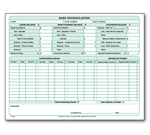 Image for item #26-000: Bank Reconciliation Pad - Item: #26-000