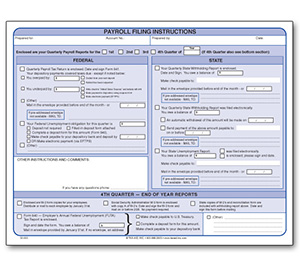 Image for item #30-000: Quarterly Payroll Filing Instr. Pad - Item: #30-000