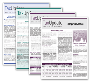 Image for item #33-001: Tax Update Newsletter-SUBSCRIPTION - imprinted - Item: #33-001