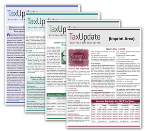 Image for item #33-001: Tax Update Newsletter-SUBSCRIPTION - imprinted - Item: #33-001