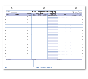 Image for item #38-200: E-File Compliance Tracking Log - Item: #38-200
