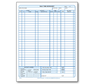 Image for item #39-000: Daily Time & Work Record Pad