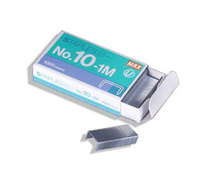 Image for item #40-1551: Max Mini Flat Cinch Staples (1000/box) 10-1M