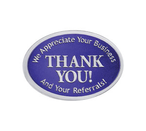 Image for item #40-210bs: Thank You Embossed Foil Seals (Blue/Silver) - Item: #40-210bs