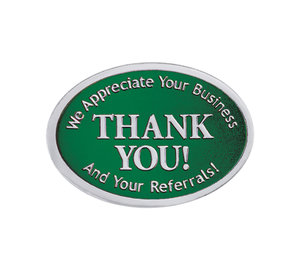 Image for item #40-210gs: Thank You Embossed Foil Seals (Green/Silver)