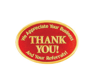 Image for item #40-210rg: Thank You Embossed Foil Seals (Red/Gold) - Item: #40-210rg