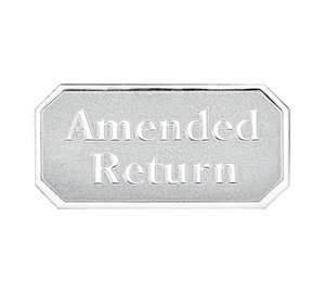 Image for item #40-220s: Amended Return Embossed Foil Seals (Silver) - Item: #40-220s
