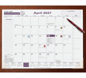 Image for item #44-471: Tax Date Desk Calendar 2027