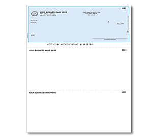 Image for item #48-110: Pre-Printed Laser 1-up Checks - Top Position - Item: #48-110