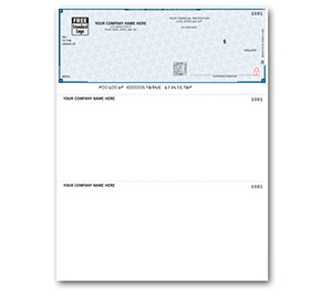 Image for item #48-120: Pre-Printed SECURITY Laser 1-up Checks - Top Position - Item: #48-120