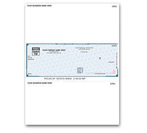 Image for item #48-122: Pre-Printed SECURITY Laser 1-up Checks - Middle Position - Item: #48-122